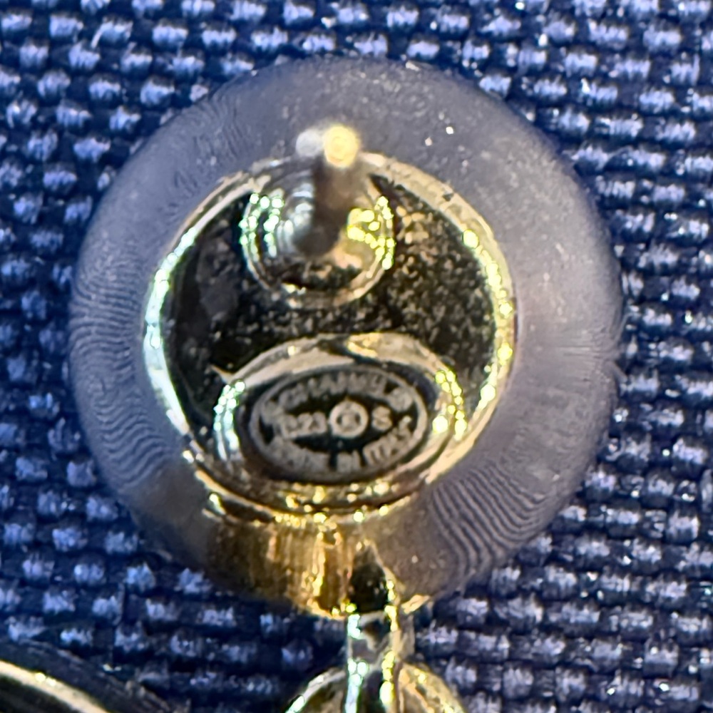 CHANEL | ✨NEW✨ 2023 Gold Plated & Leather Strass Perfume Bottle Earrings - Picture 7 of 7